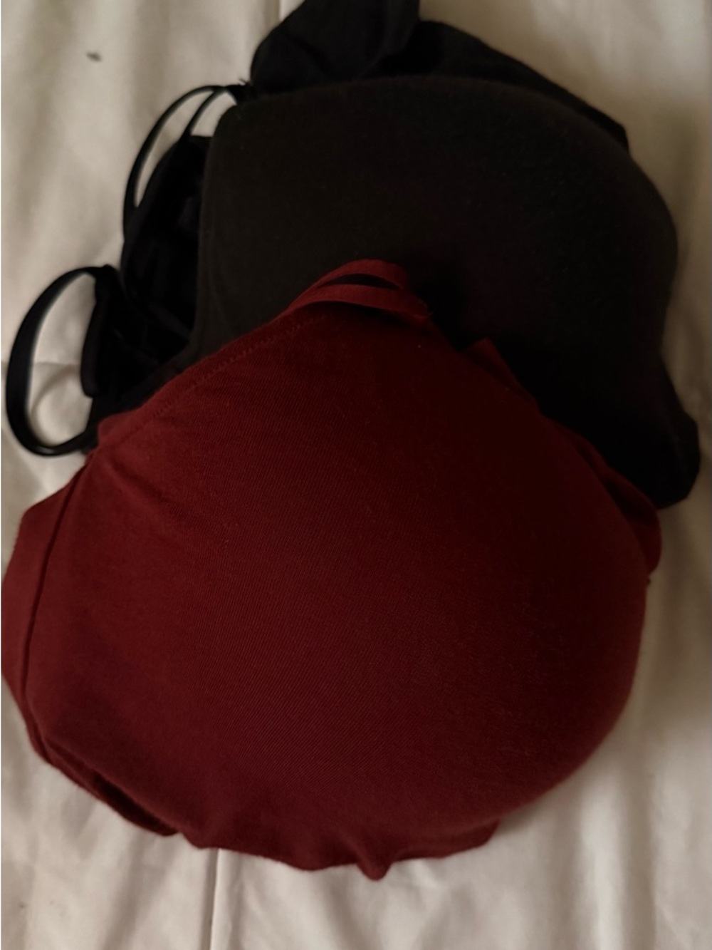 Victoria's Secret Maroon & Black Padded Camisoles with Built-In Bra - Picture 7 of 7